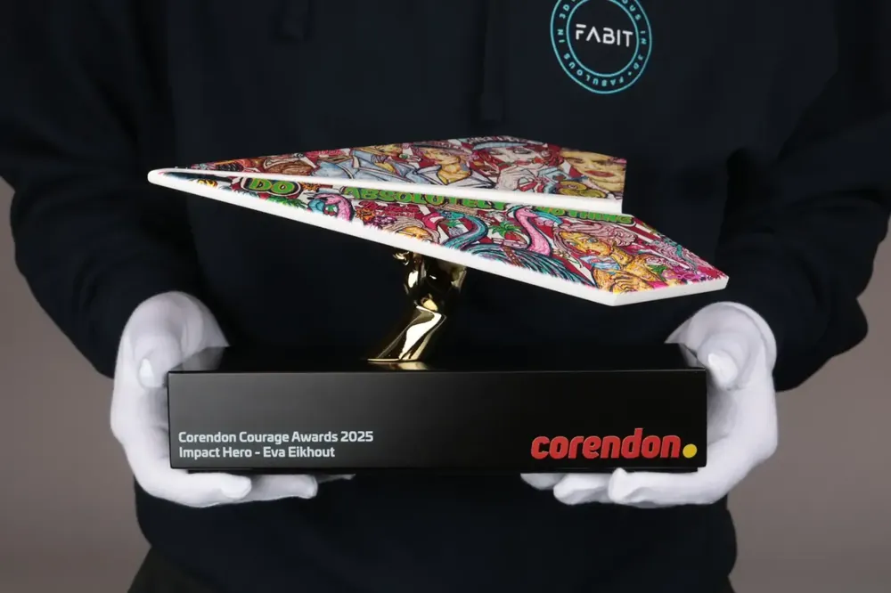 Corendon Courage Award handled with white gloves