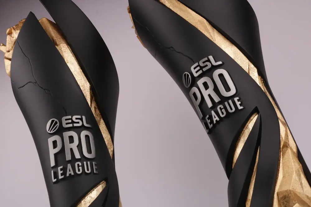 Black and gold ESL Pro League trophies