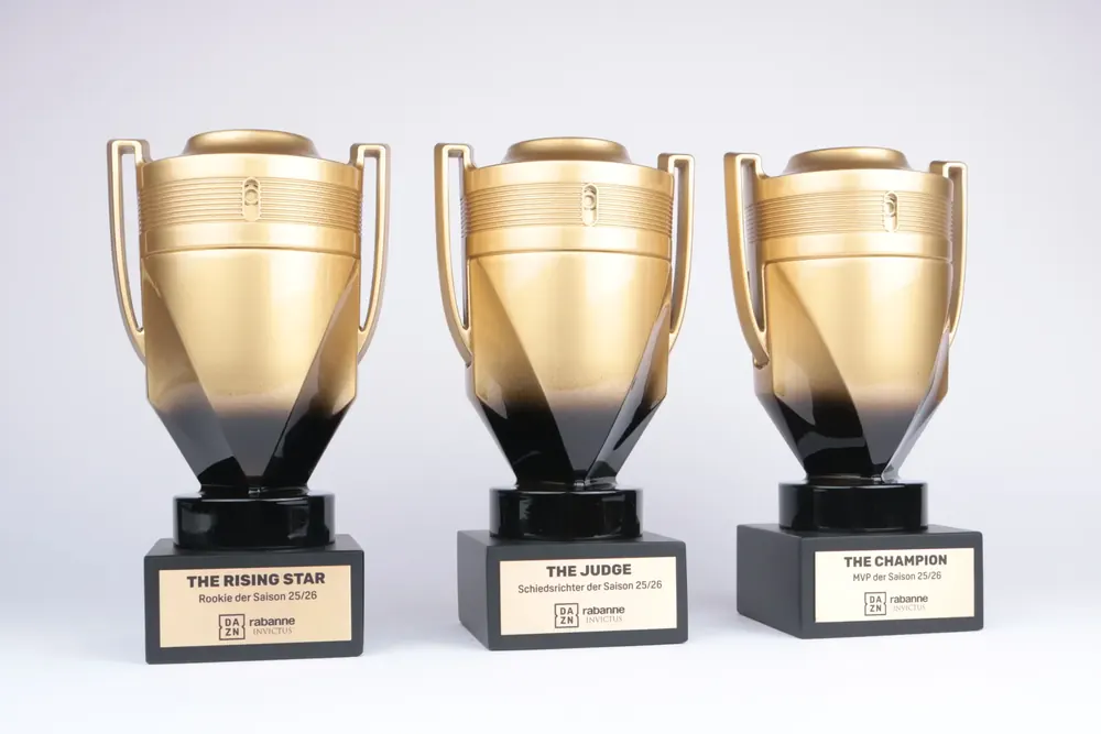 The DAZN Rabanne Invictus ranked award set in gold